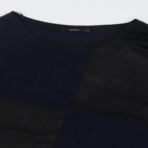 mat Womens Blue  Polyester Basic Blouse Size M Crew Neck