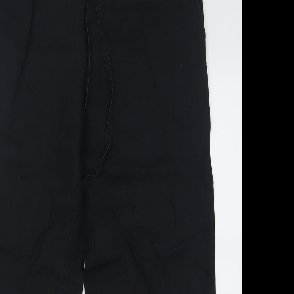 TU Womens Black  Linen Trousers  Size 12 L26 in Regular Hook & Eye