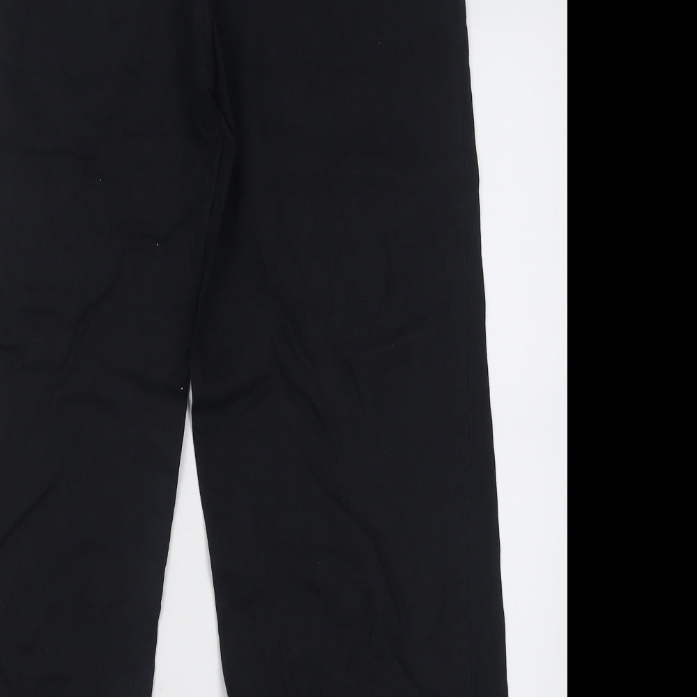 TU Womens Black  Linen Trousers  Size 12 L26 in Regular Hook & Eye