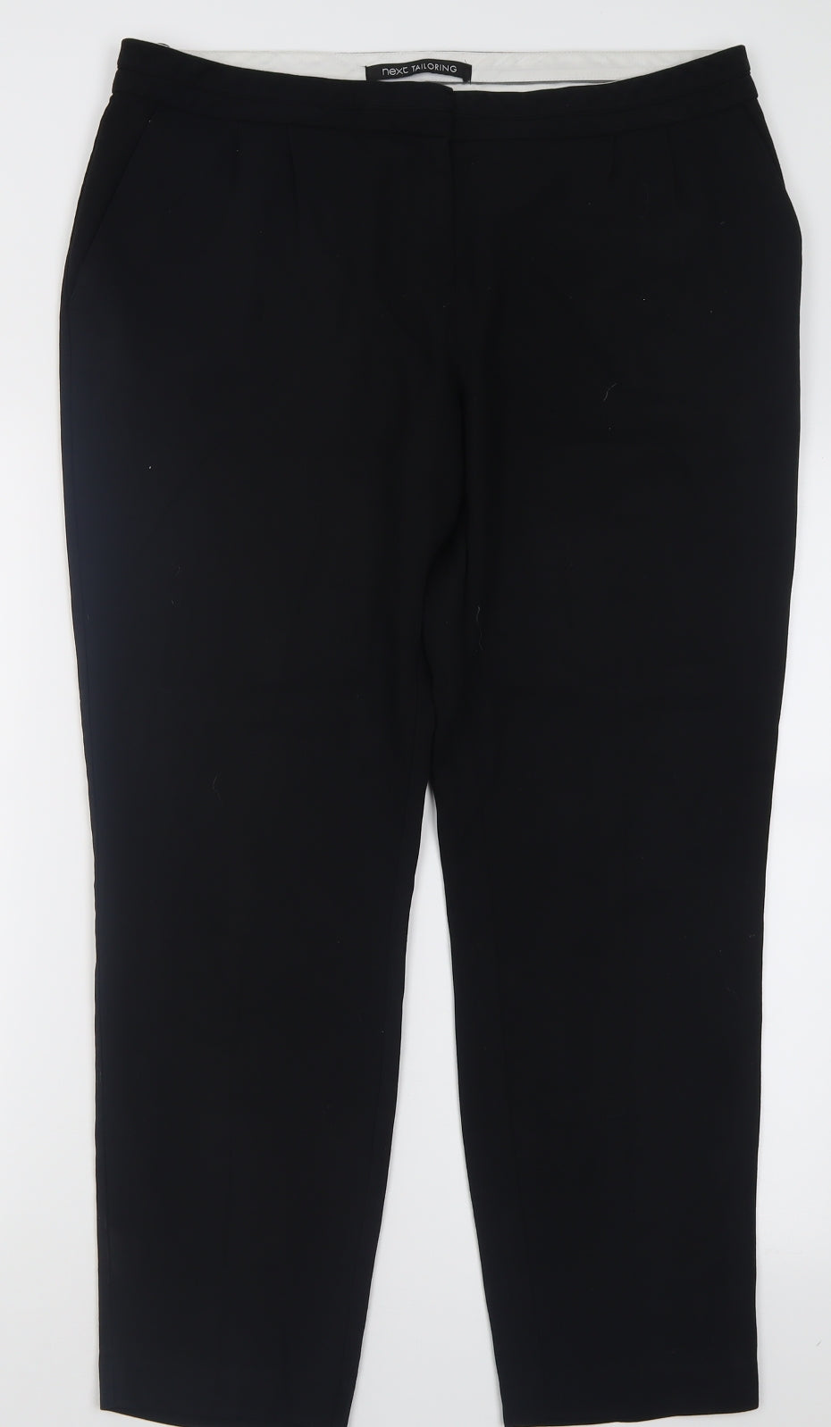 NEXT Womens Black  Polyacrylate Fibre Trousers  Size 16 L28 in Regular Hook & Eye