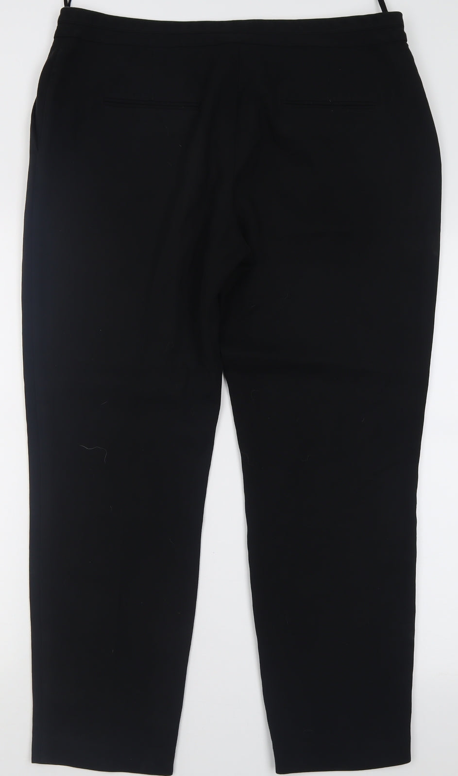 NEXT Womens Black  Polyacrylate Fibre Trousers  Size 16 L28 in Regular Hook & Eye