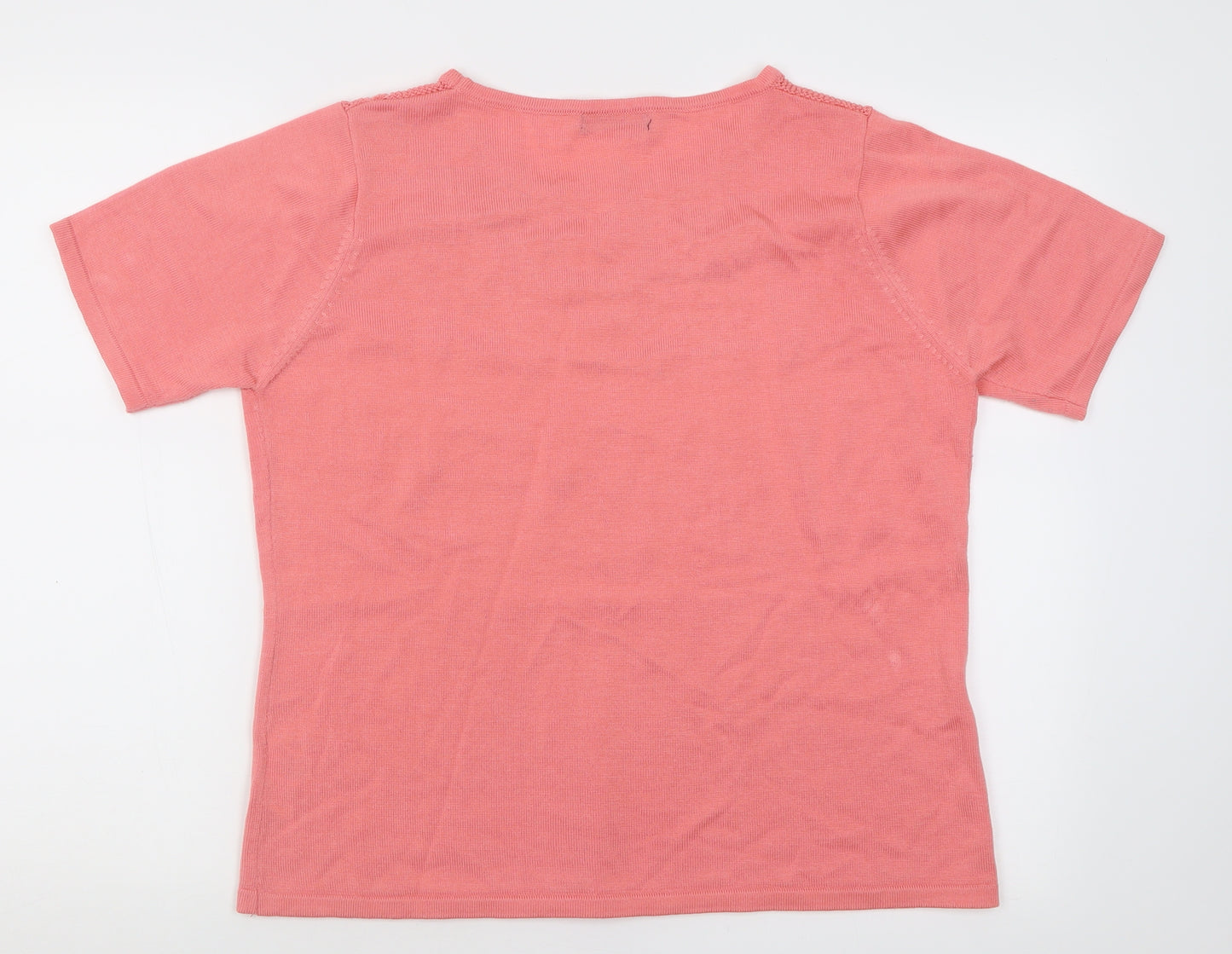 bm  Womens Pink Crew Neck  Acrylic Pullover Jumper Size M
