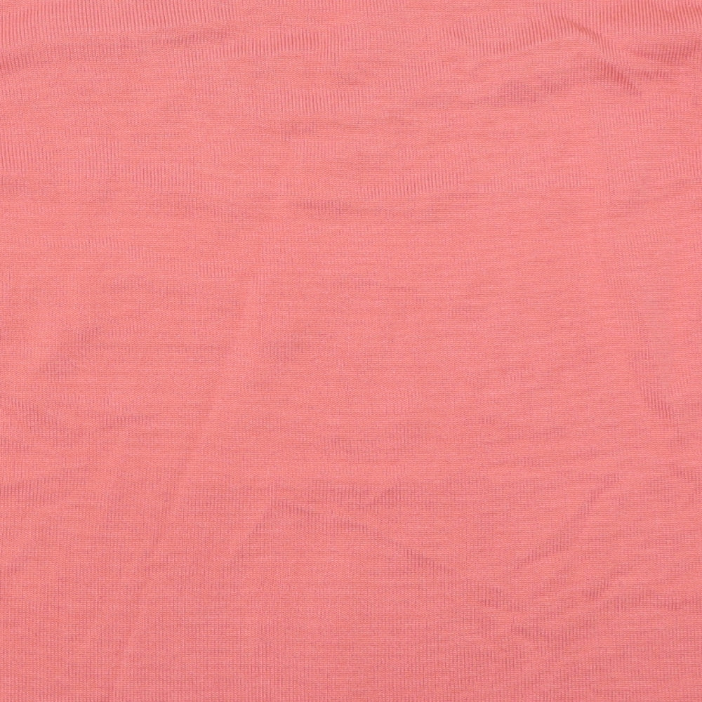 bm  Womens Pink Crew Neck  Acrylic Pullover Jumper Size M