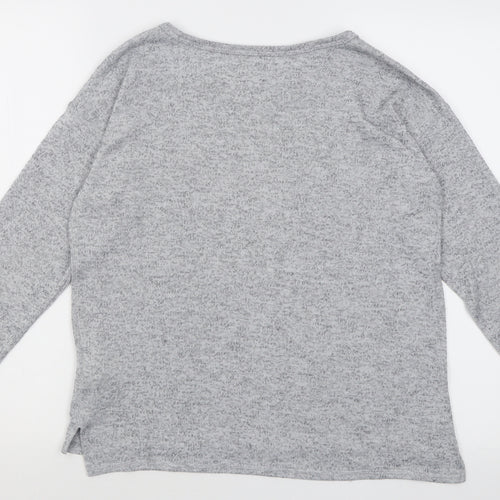 H&M Girls Grey Crew Neck  Polyester Pullover Jumper Size 14 Years  Pullover