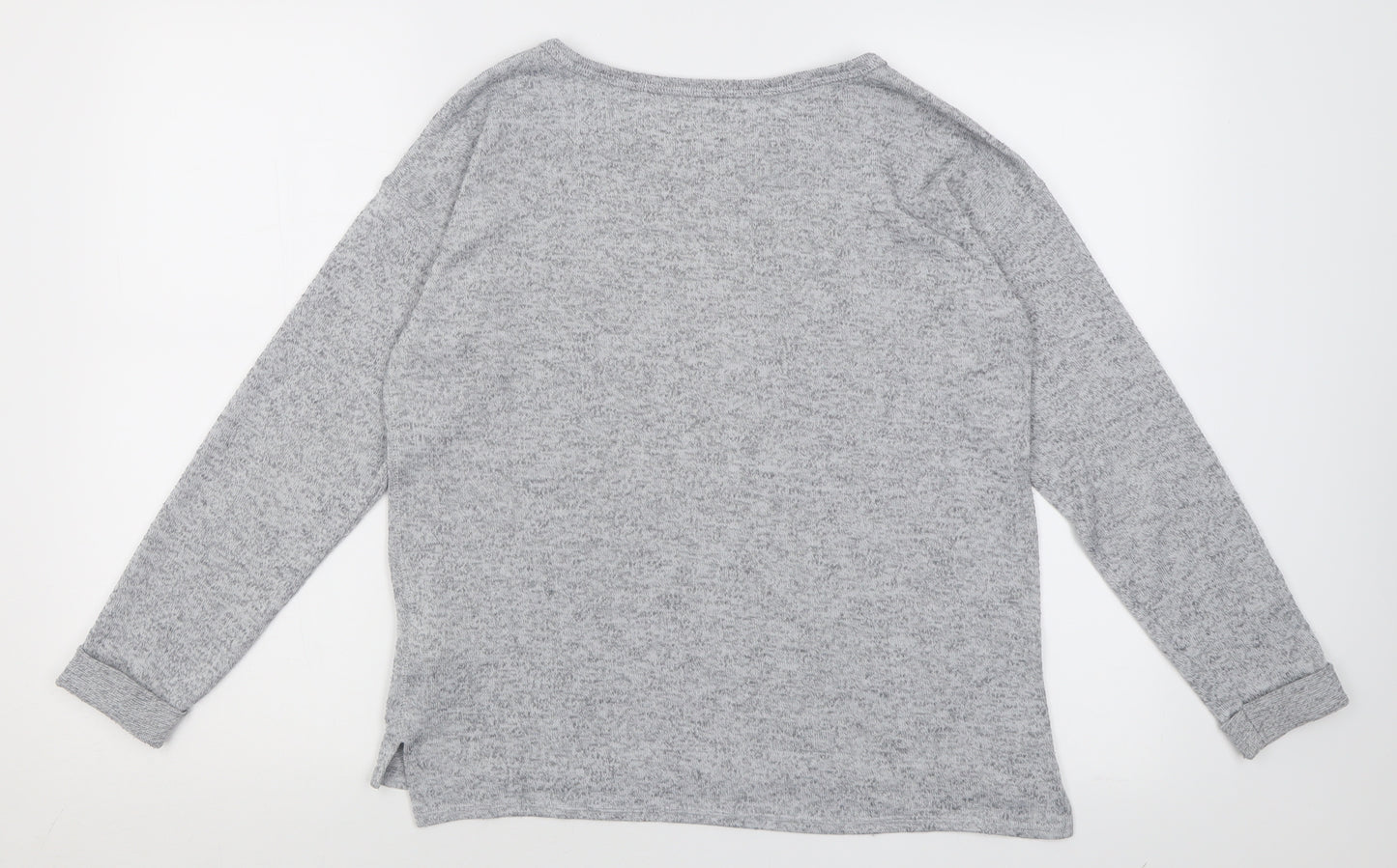 H&M Girls Grey Crew Neck  Polyester Pullover Jumper Size 14 Years  Pullover