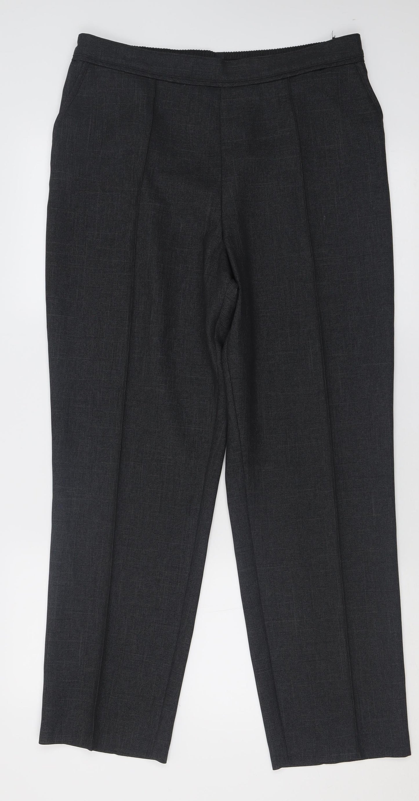Marks and Spencer Womens Grey  Polyester Trousers  Size 14 L28 in Regular