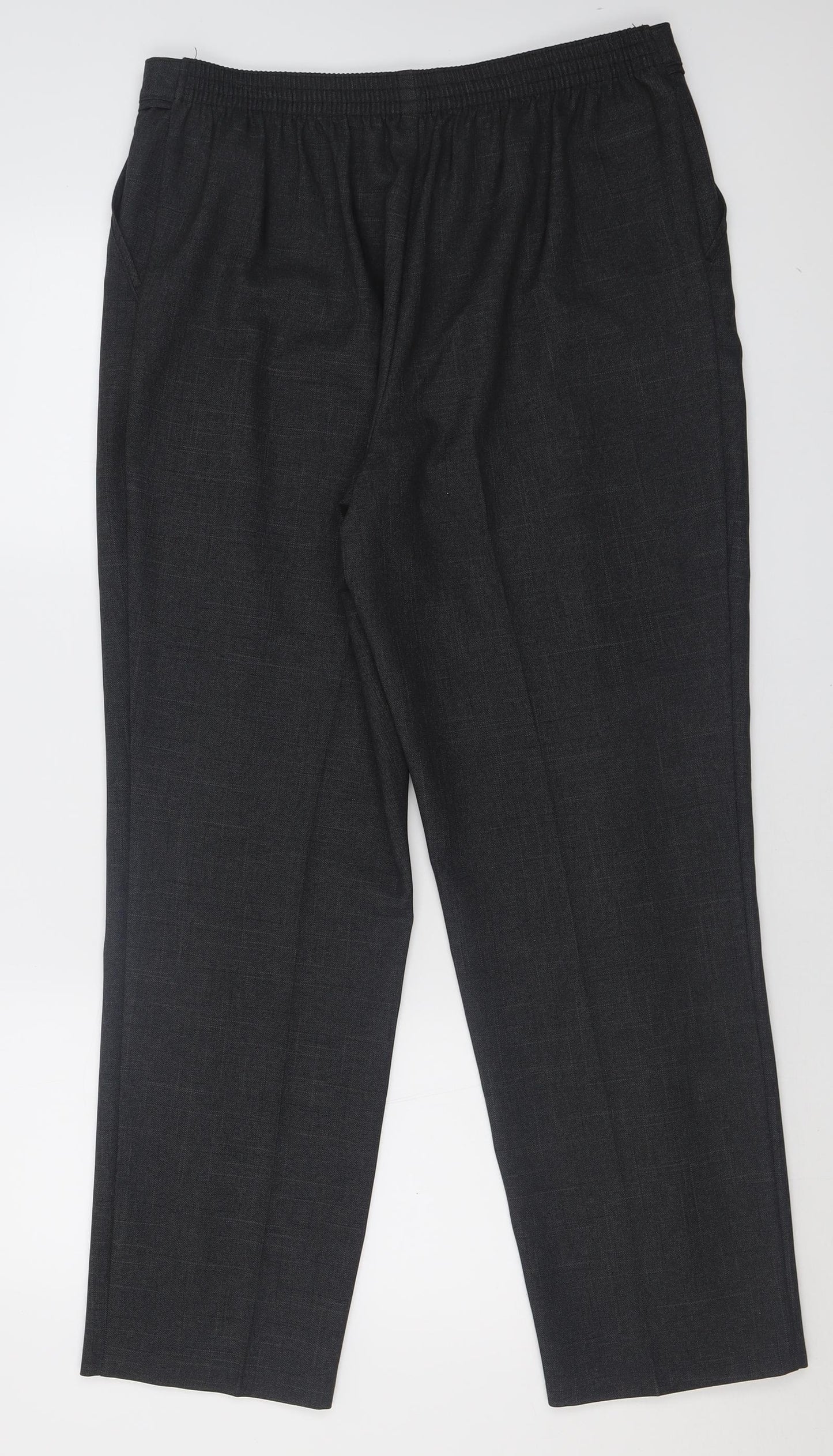 Marks and Spencer Womens Grey  Polyester Trousers  Size 14 L28 in Regular