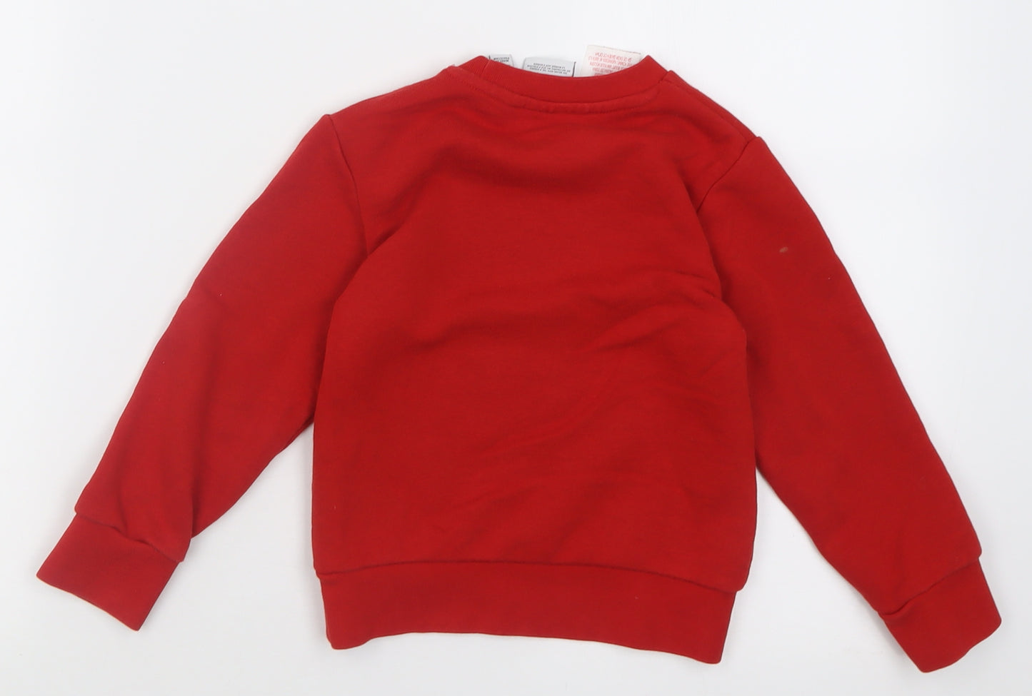 adidas Boys Red  Cotton Pullover Sweatshirt Size 3-4 Years  Pullover