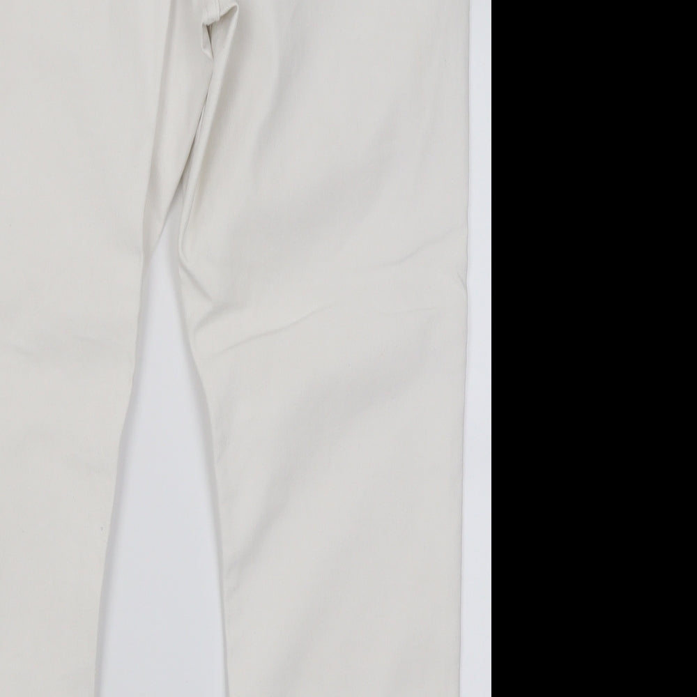 George Womens White  Cotton Straight Jeans Size 20 L27 in Regular Button