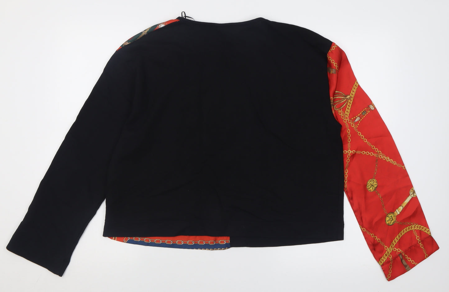 Zara Womens Multicoloured Crew Neck Geometric Polyester Pullover Jumper Size L
