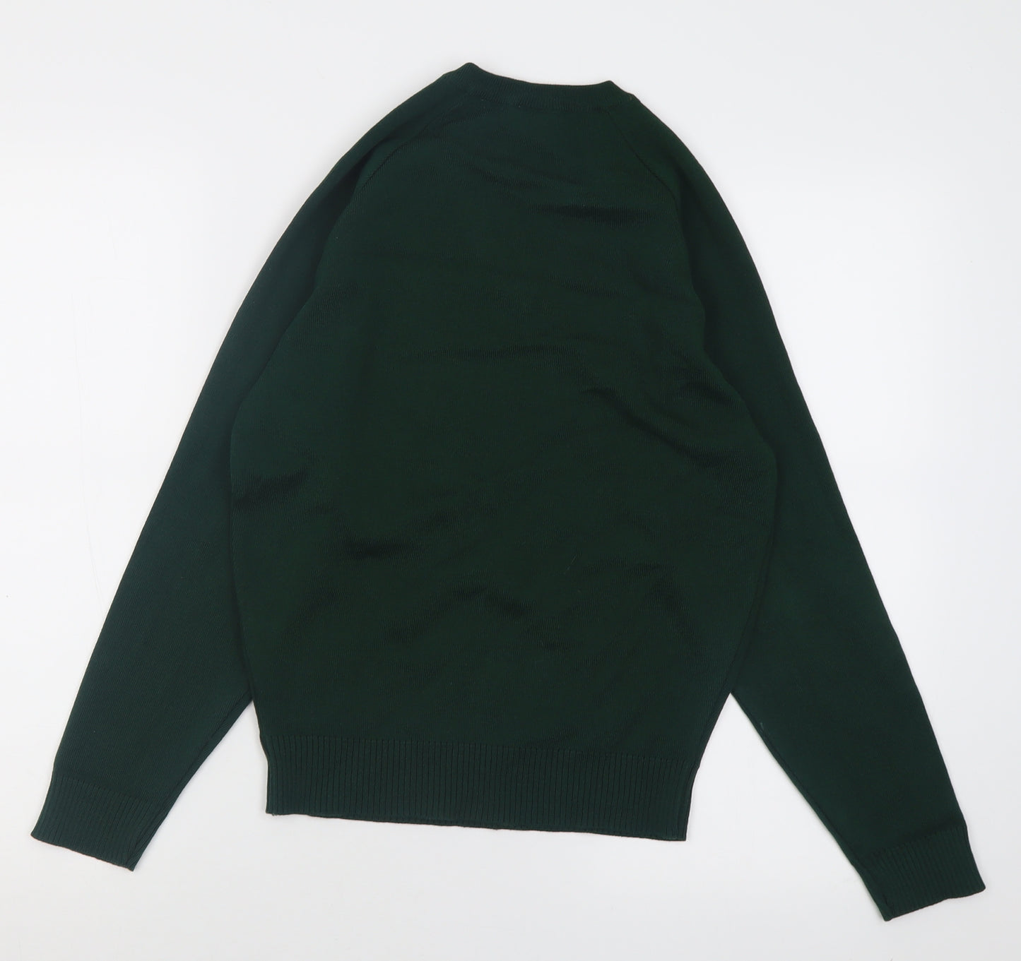Banner Mens Green V-Neck  Cotton Pullover Jumper Size S