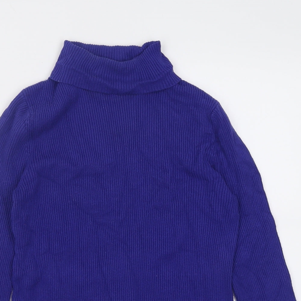 Marks and Spencer Womens Blue Roll Neck  Viscose Pullover Jumper Size 12