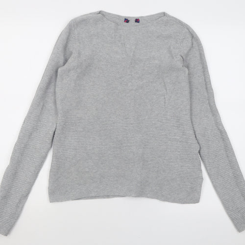 Preworn Womens Grey Crew Neck  Cotton Pullover Jumper Size M