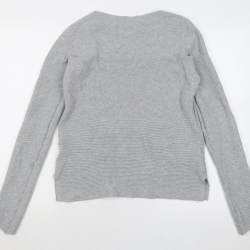Preworn Womens Grey Crew Neck  Cotton Pullover Jumper Size M
