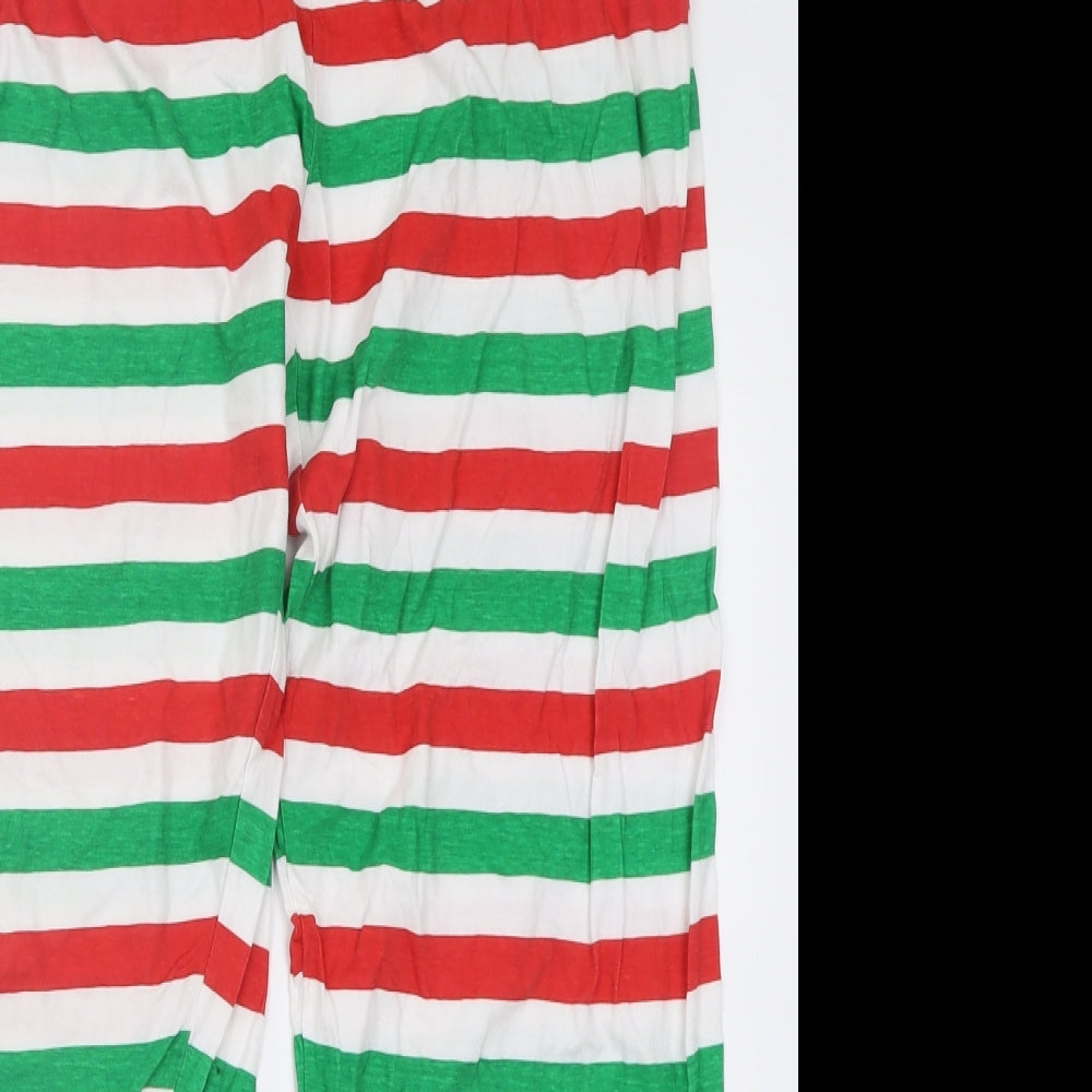 b&m Mens Green Striped Cotton  Pyjama Pants Size L  Pullover - Christmas