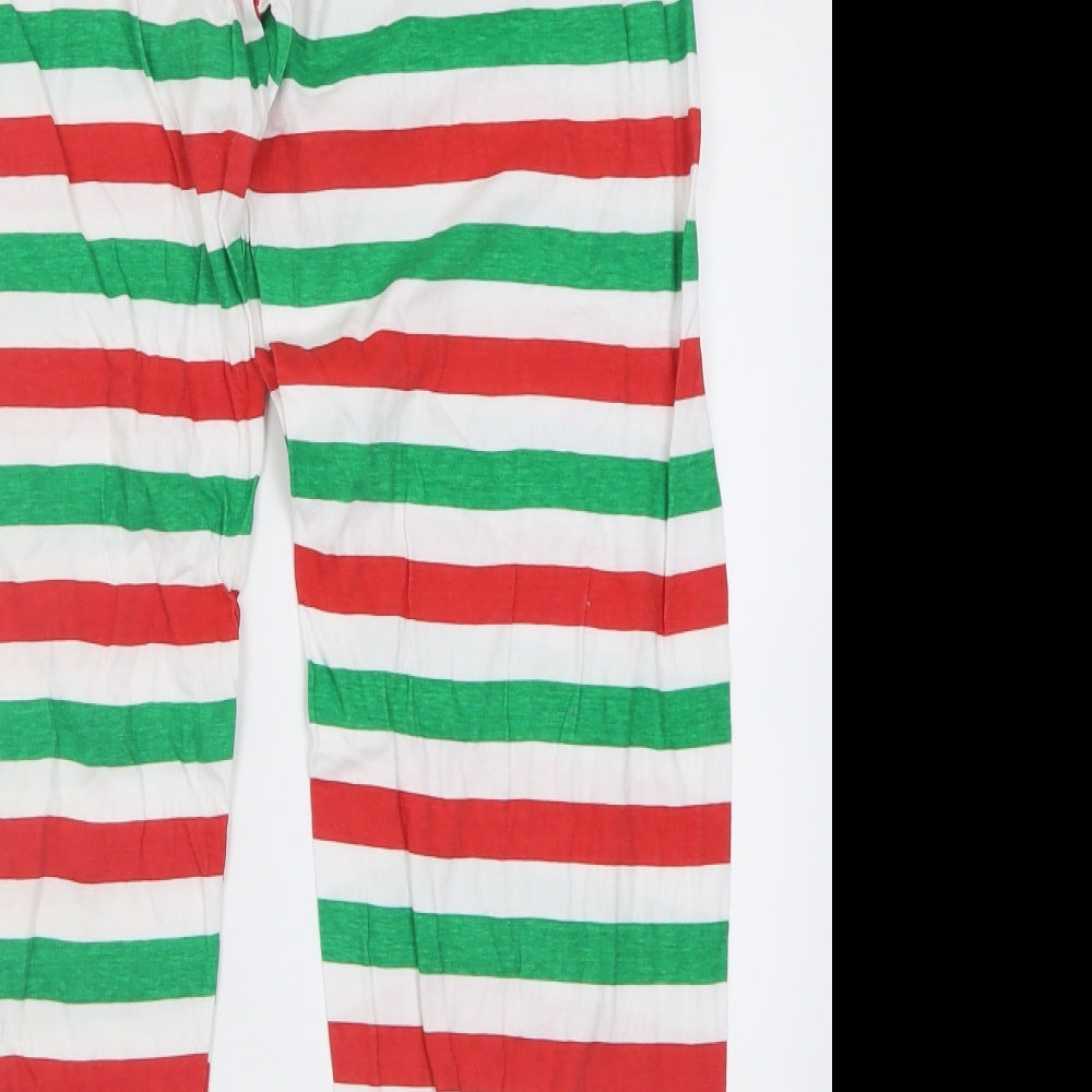 b&m Mens Green Striped Cotton  Pyjama Pants Size L  Pullover - Christmas