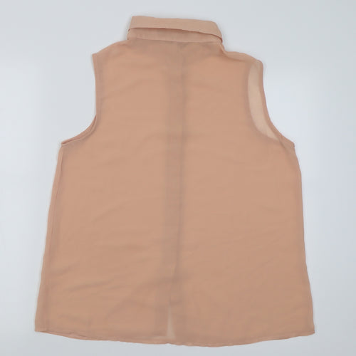 Zanzea Womens Pink  Polyester Basic Button-Up Size M Collared