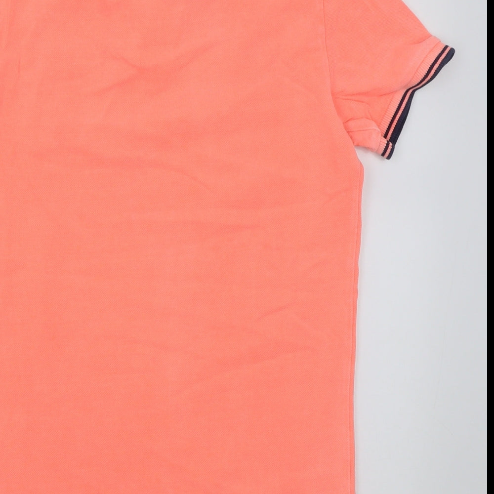 Superdry Mens Pink  Cotton  Polo Size XS Collared Button