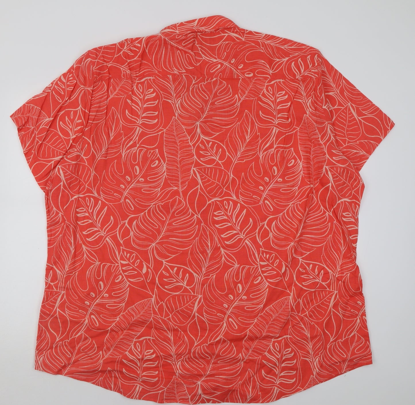 F&F Mens Red Geometric Cotton  Button-Up Size 4XL Collared Button