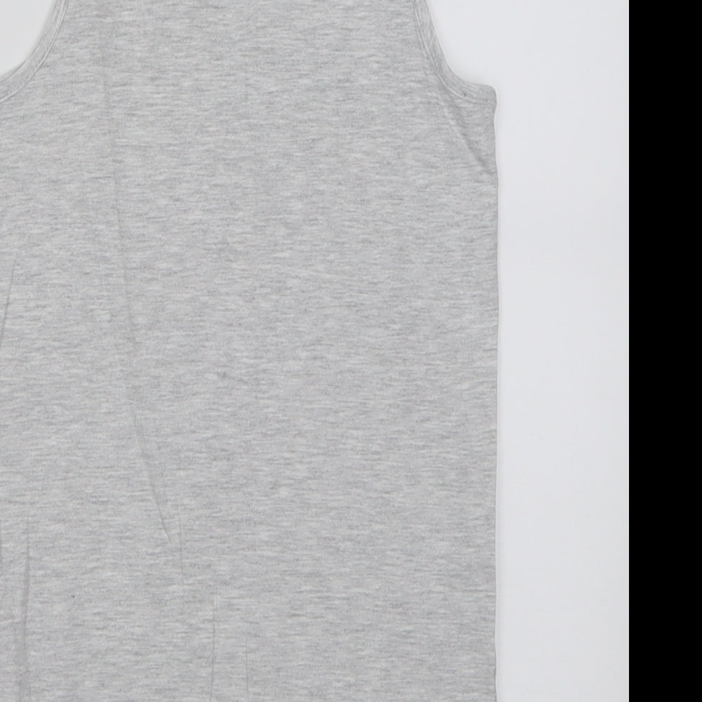 carry kids Boys Grey  Cotton Basic Tank Size 12 Years Scoop Neck Pullover