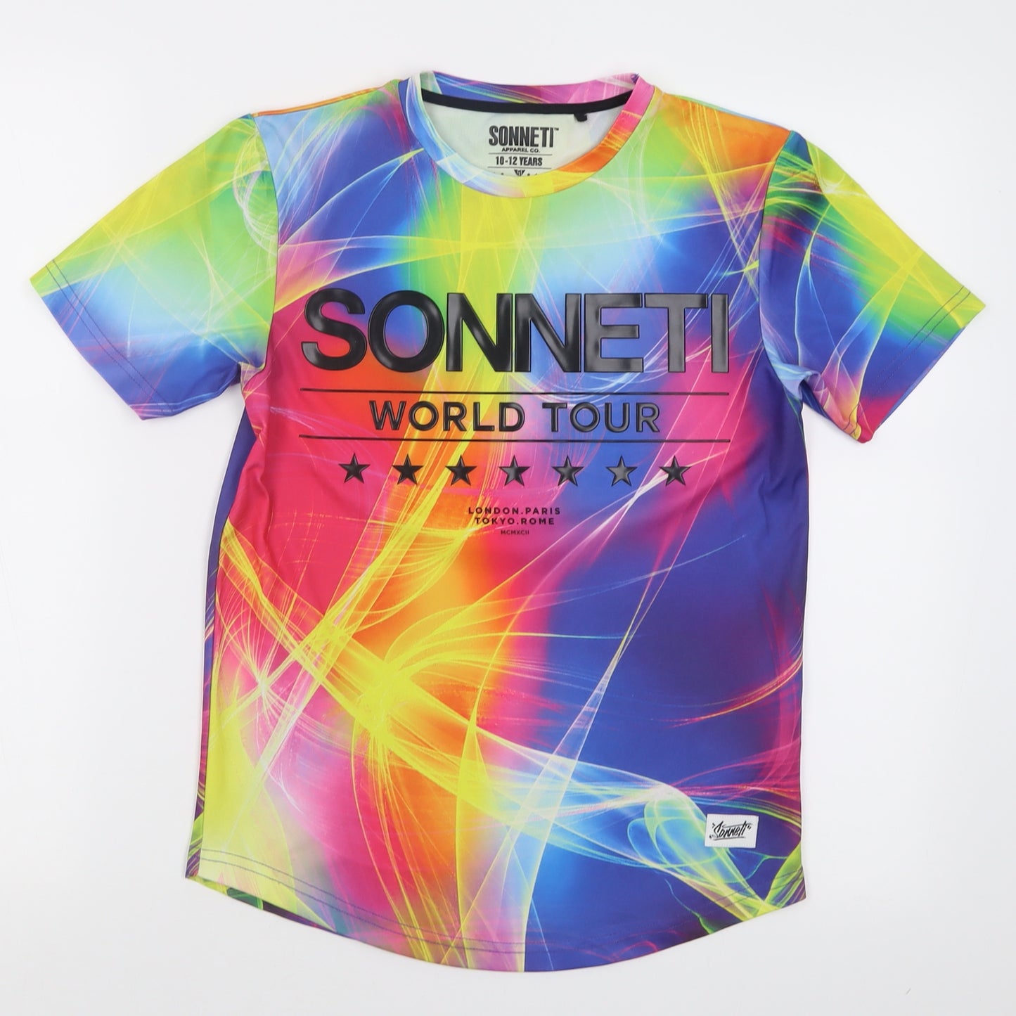 Sonneti Boys Multicoloured  Polyester Basic T-Shirt Size 11-12 Years Crew Neck Pullover