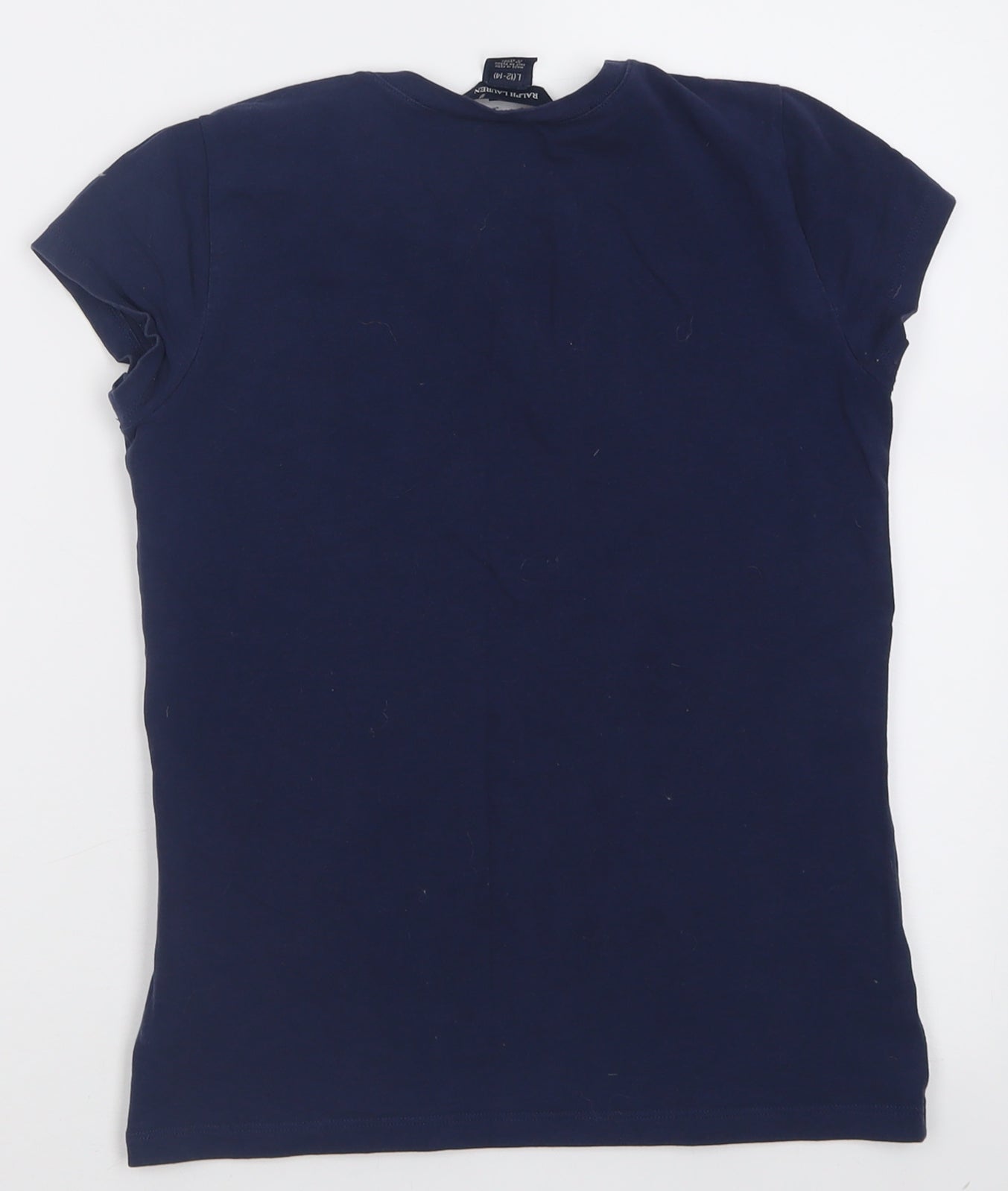 Ralph Lauren Boys Blue  Cotton Basic T-Shirt Size 12-13 Years Crew Neck Pullover