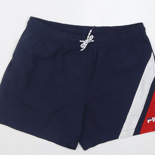 FILA Mens Blue  Polyester Sweat Shorts Size L  Regular Tie