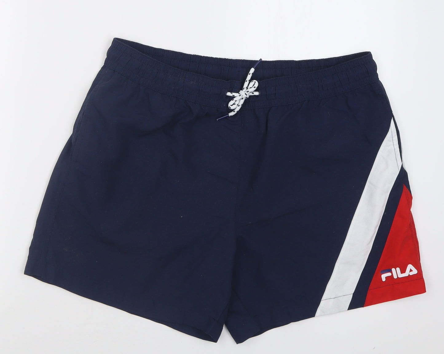 FILA Mens Blue  Polyester Sweat Shorts Size L  Regular Tie