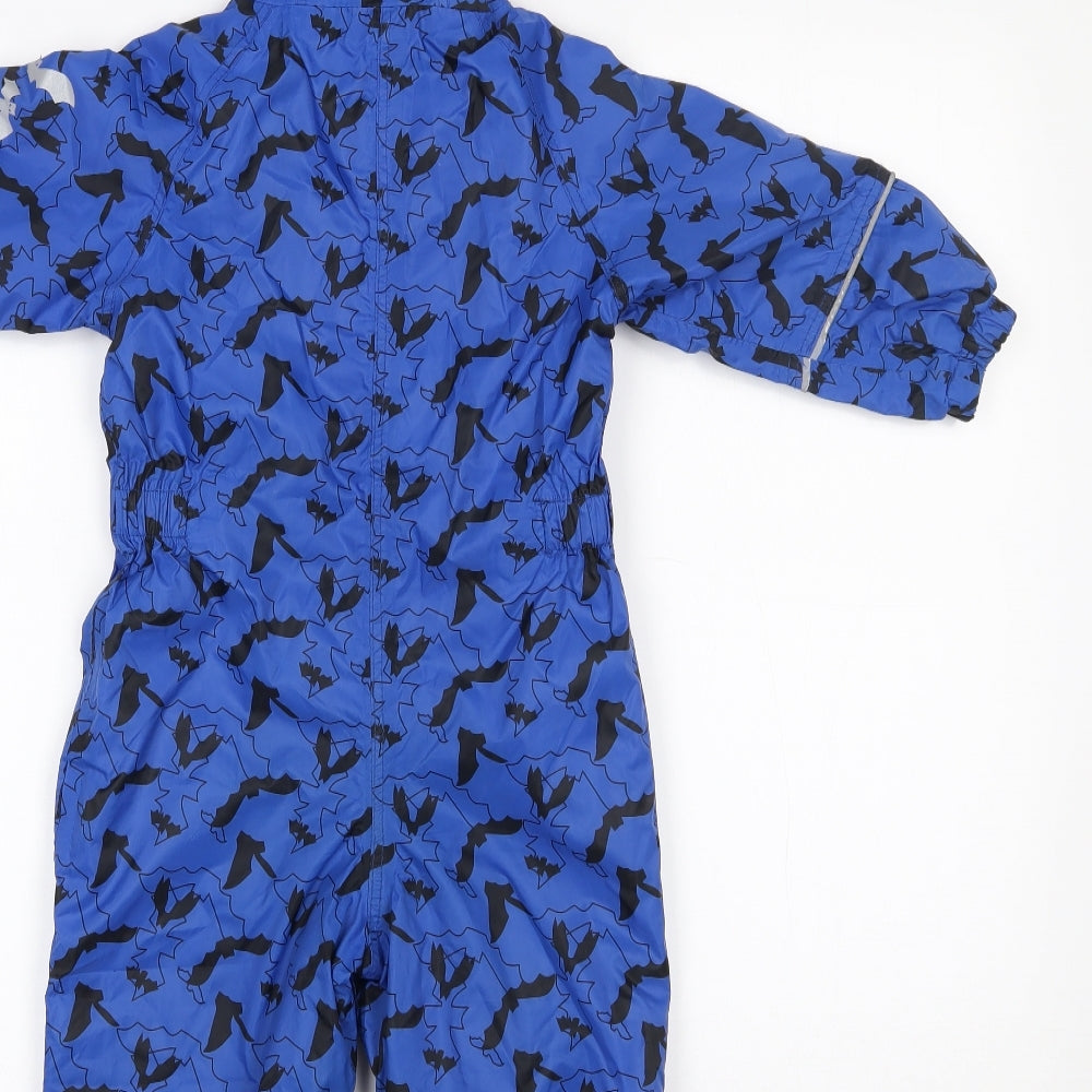 Regatta Boys Blue   Rain Coat Snowsuit Size 12-18 Months   Zip - Bat print