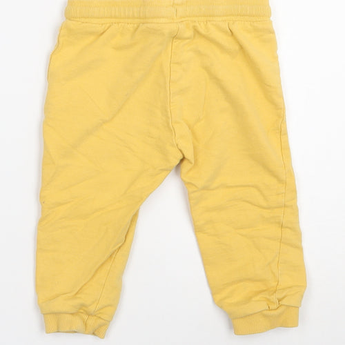 So cute  Boys Yellow  100% Cotton Sweatpants Leggings Size 12-18 Months  Drawstring