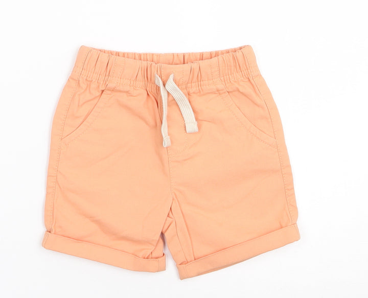 TU Boys Orange 100% Cotton Capri Trousers Size 18-24 Months Drawstring
