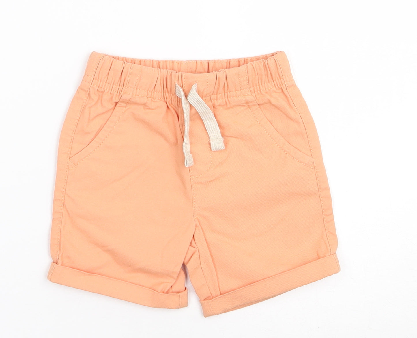 TU Boys Orange  100% Cotton Capri Trousers Size 18-24 Months  Drawstring