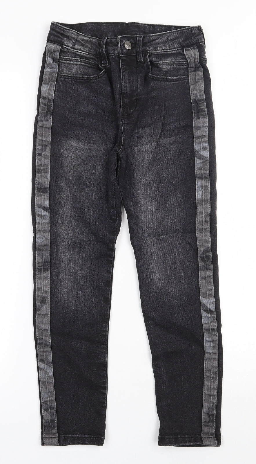 George Boys Black  Cotton Straight Jeans Size 8-9 Years  Regular Zip