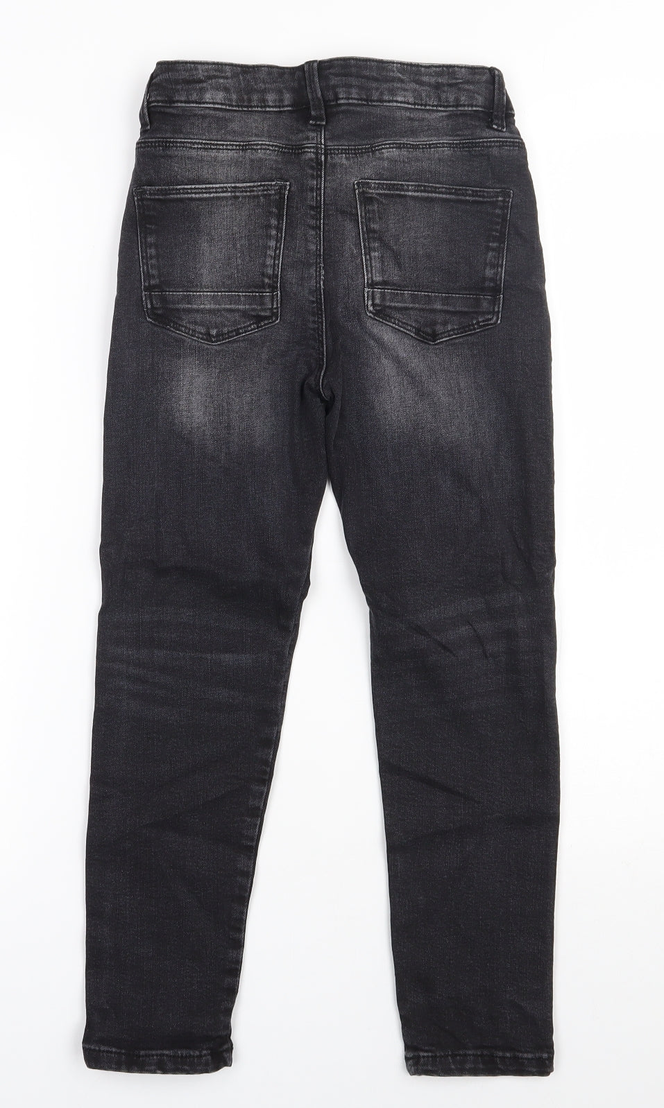 George Boys Black  Cotton Straight Jeans Size 8-9 Years  Regular Zip