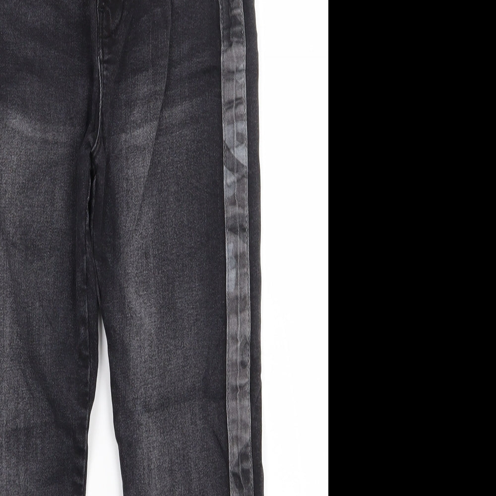 George Boys Black  Cotton Straight Jeans Size 8-9 Years  Regular Zip