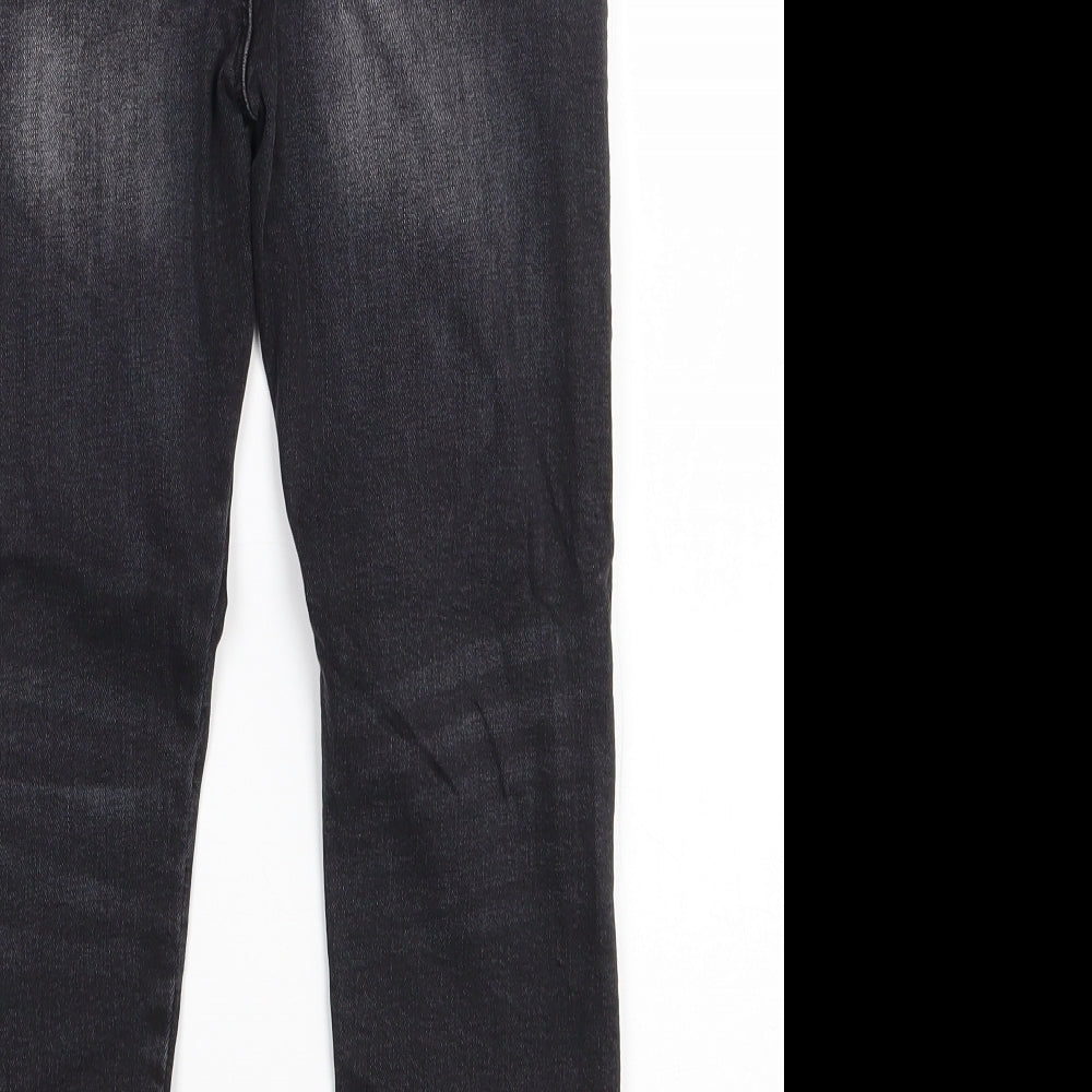 George Boys Black  Cotton Straight Jeans Size 8-9 Years  Regular Zip