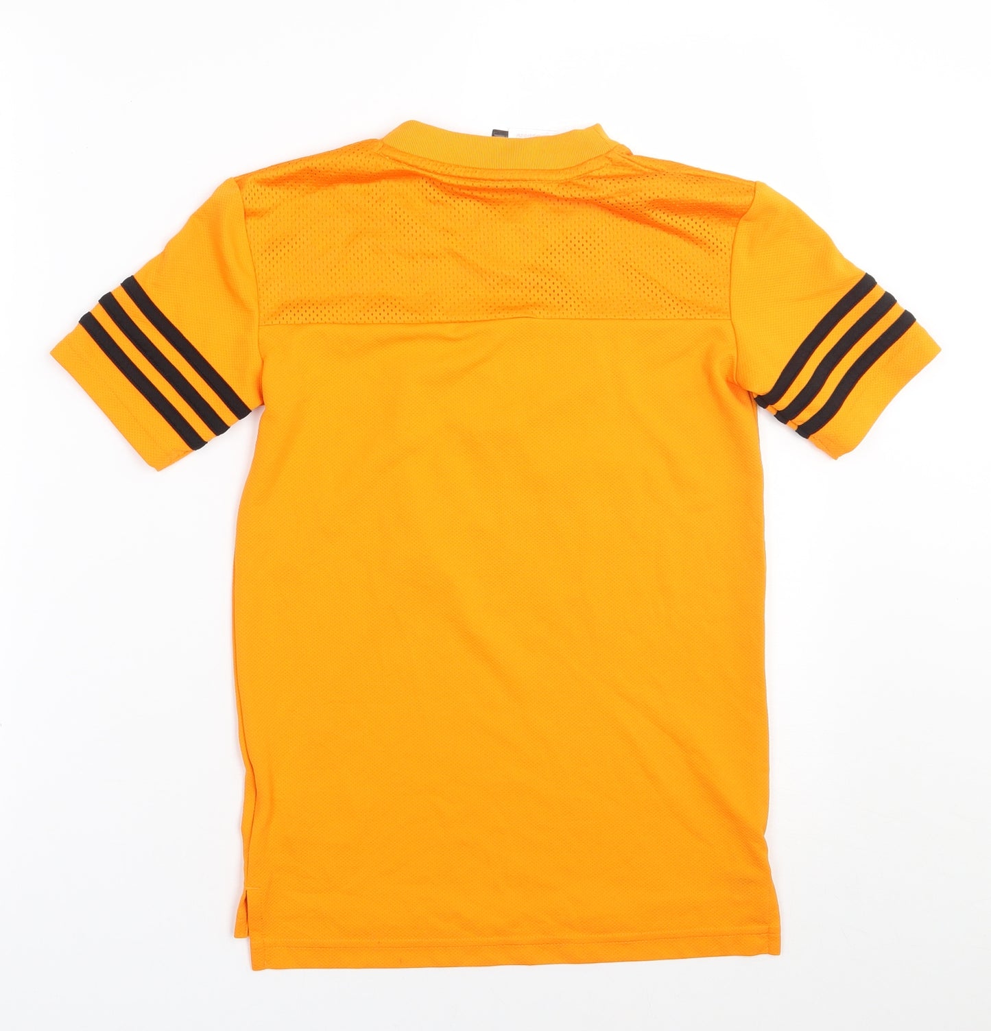 adidas Boys Orange  Polyester Basic T-Shirt Size 6-7 Years V-Neck Pullover - Disney