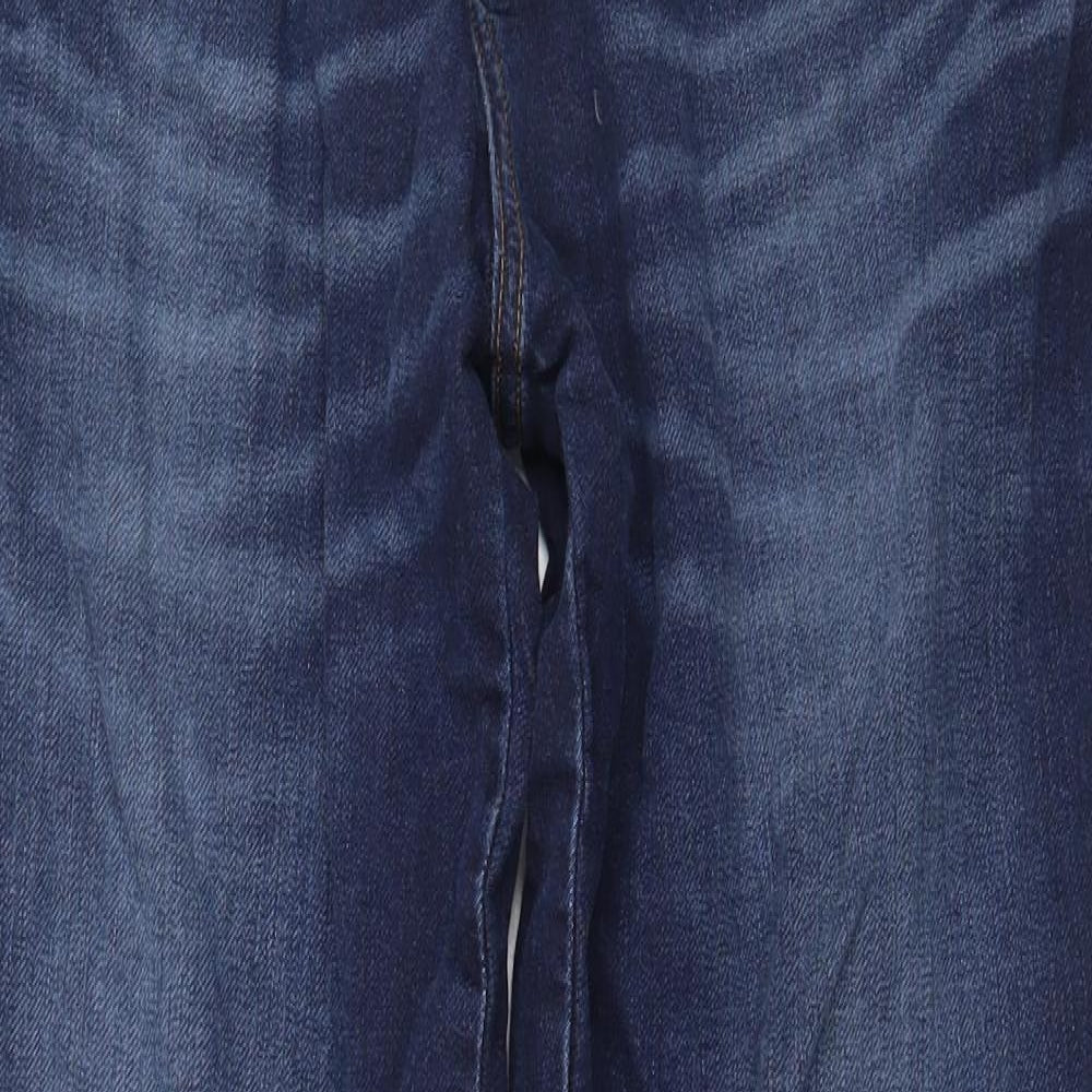 TU Mens Blue  Cotton Straight Jeans Size 34 in L32 in Regular Zip