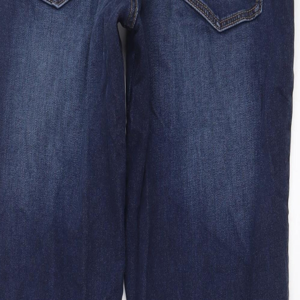 TU Mens Blue  Cotton Straight Jeans Size 34 in L32 in Regular Zip