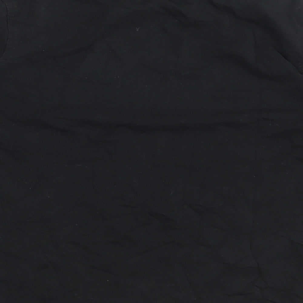 George Boys Black  100% Cotton Basic T-Shirt Size 7-8 Years Round Neck Pullover