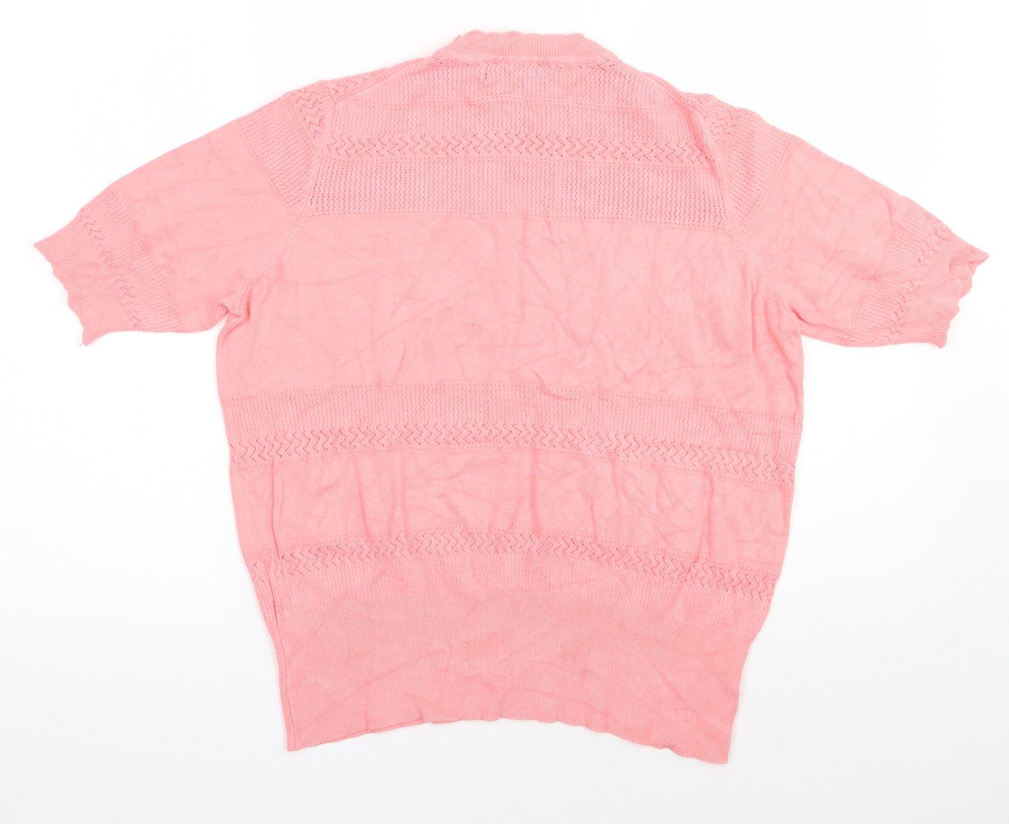 Marks and Spencer Womens Pink Round Neck  Viscose Pullover Jumper Size 14
