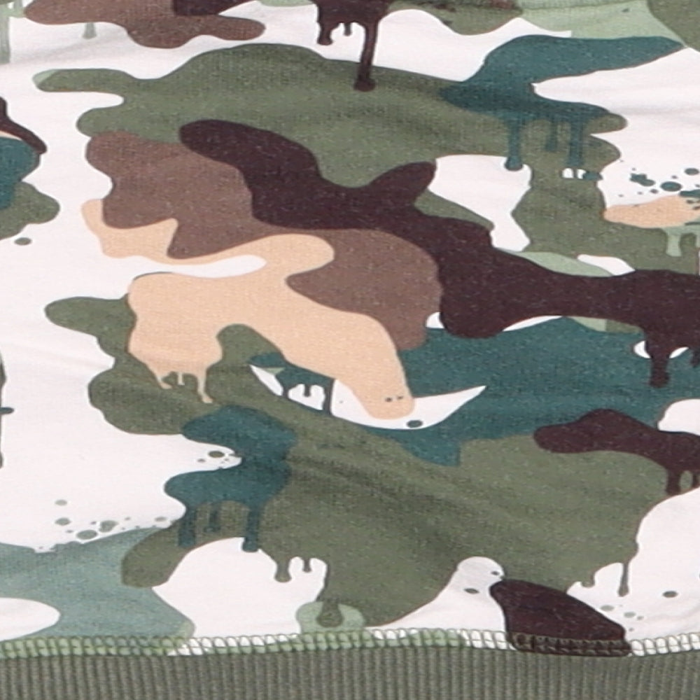 NEXT Boys Green Camouflage 100% Cotton Basic Casual Size 0-3 Months Round Neck Snap