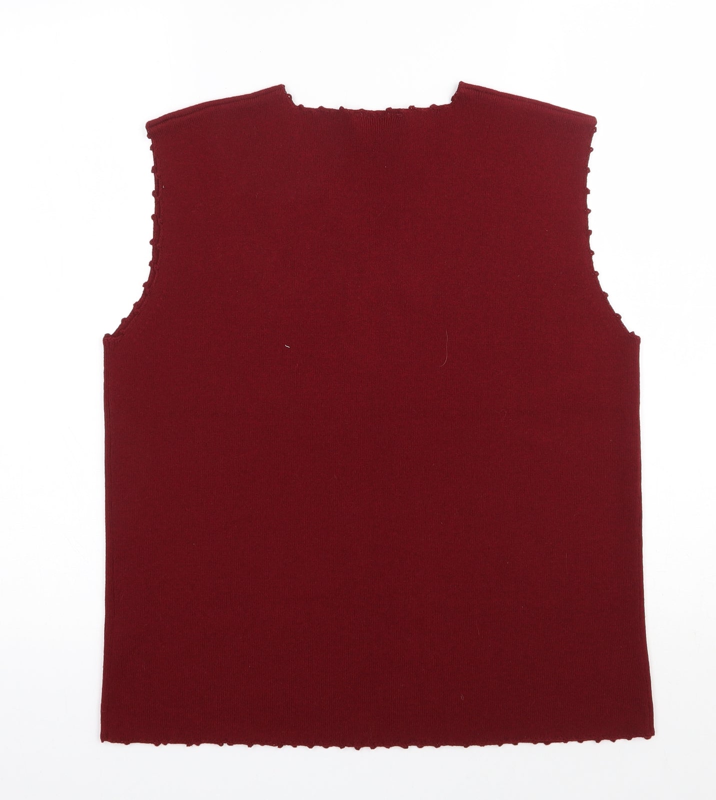 Nightingales Womens Red V-Neck  Acrylic Vest Jumper Size M