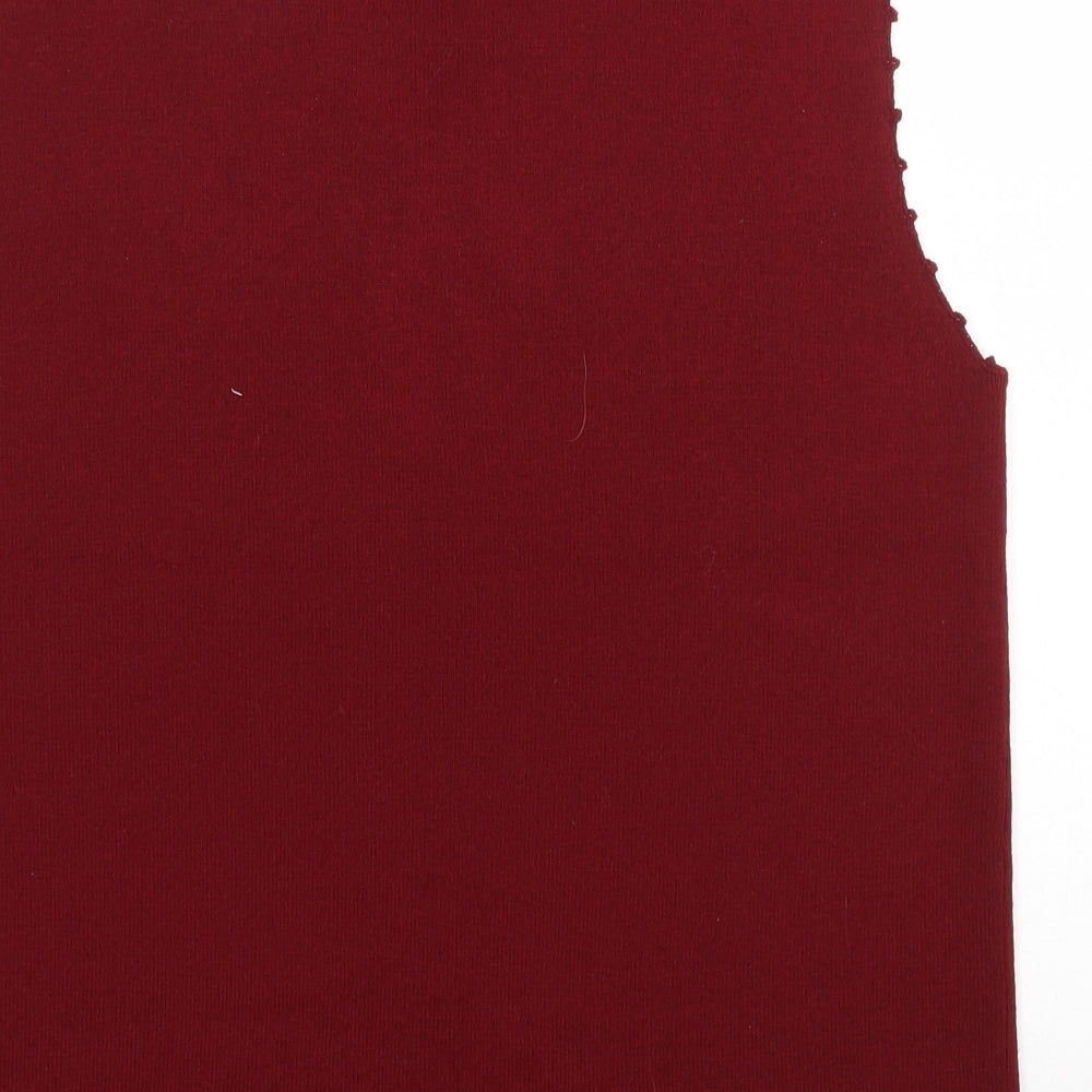Nightingales Womens Red V-Neck  Acrylic Vest Jumper Size M