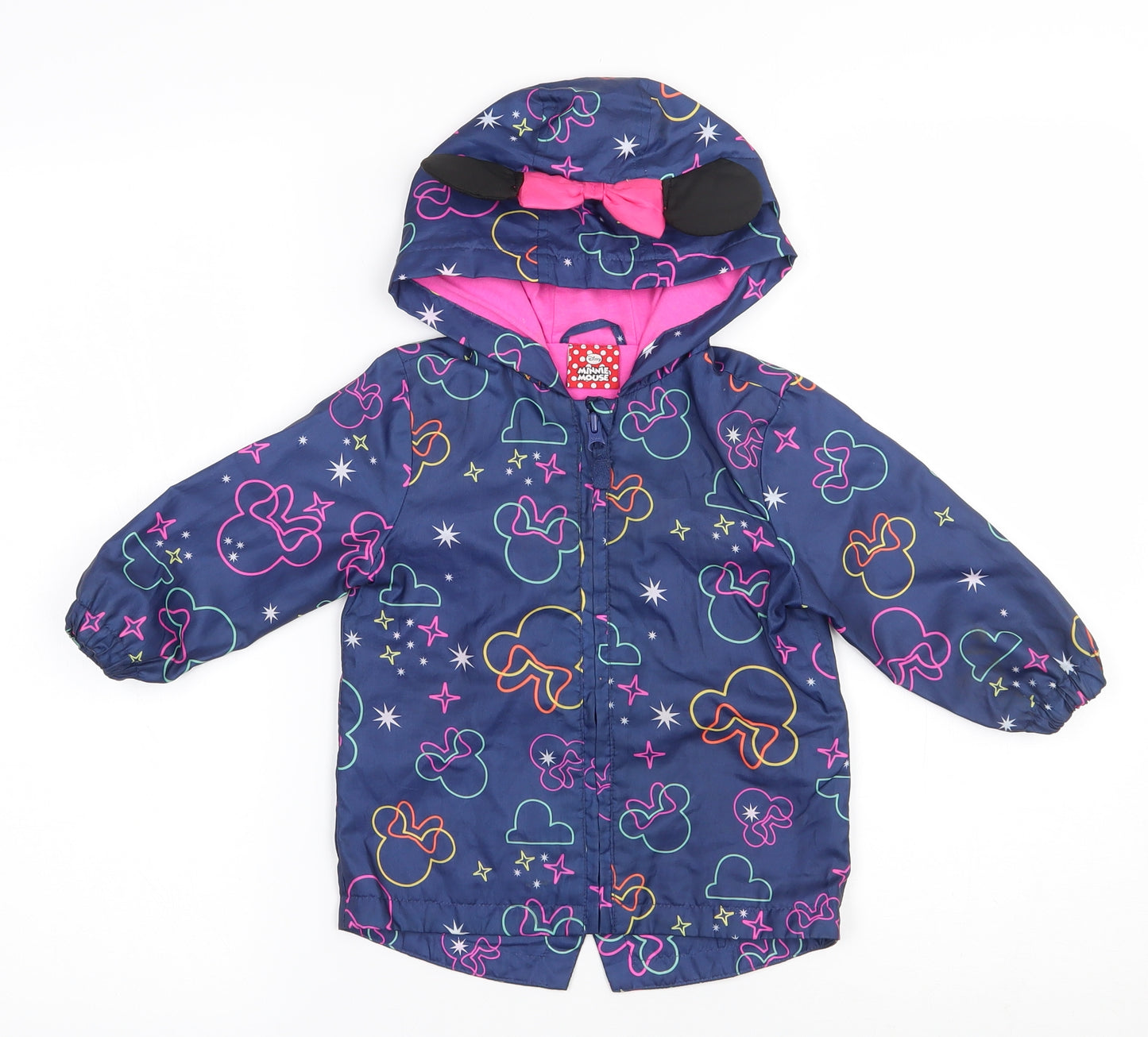TU Girls Blue   Rain Coat Coat Size 9-12 Months   Zip - Minnie Mouse, Disney