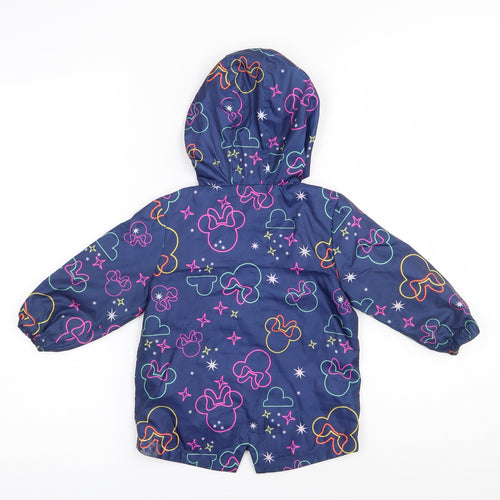 TU Girls Blue   Rain Coat Coat Size 9-12 Months   Zip - Minnie Mouse, Disney