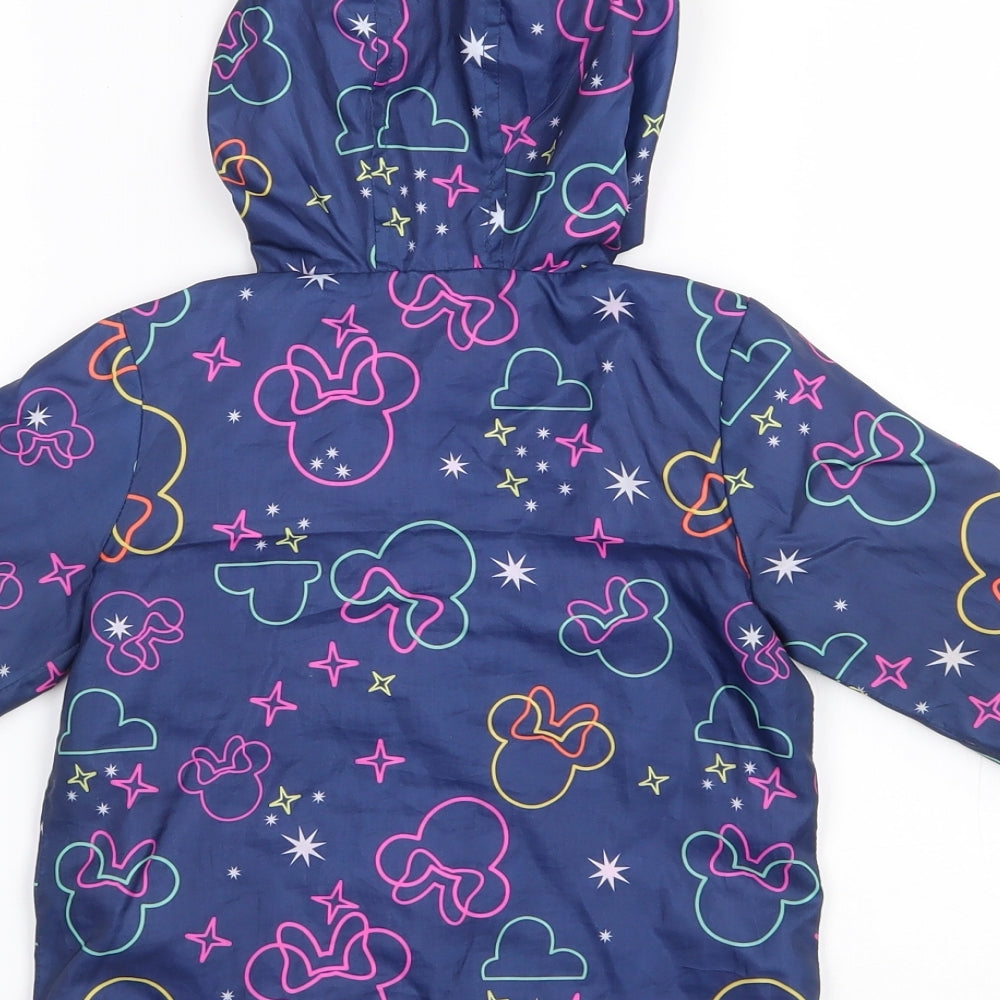 TU Girls Blue   Rain Coat Coat Size 9-12 Months   Zip - Minnie Mouse, Disney