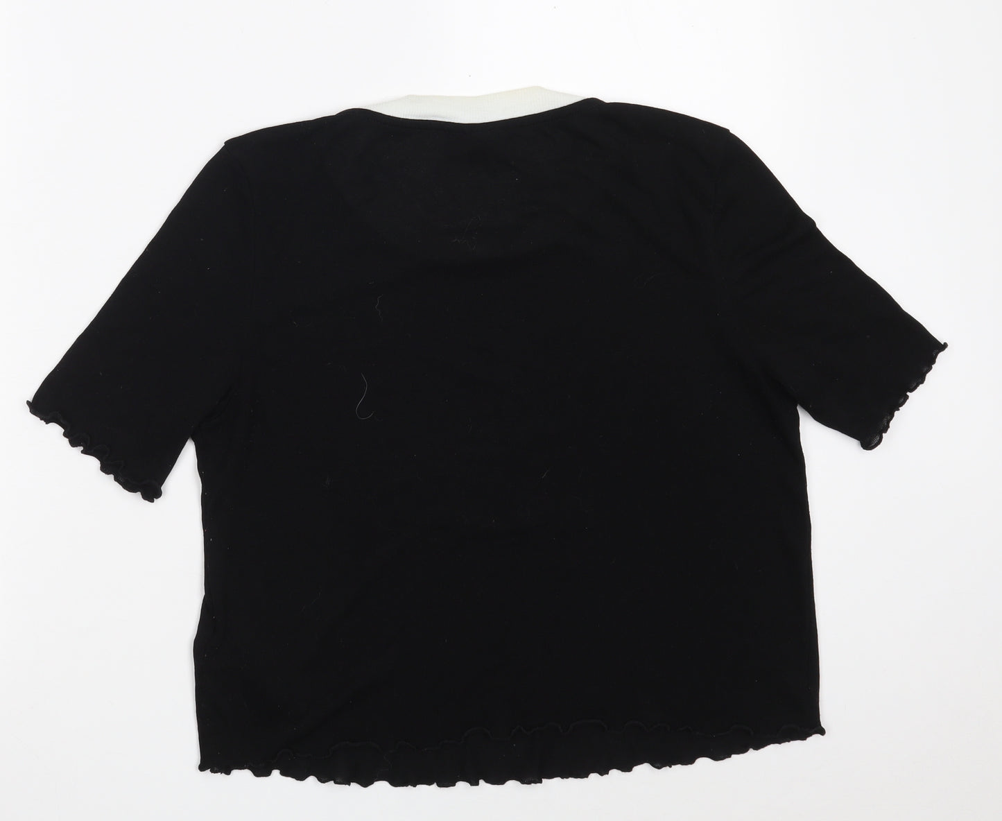 Topshop Womens Black  Polyester Pullover Sweatshirt Size 12