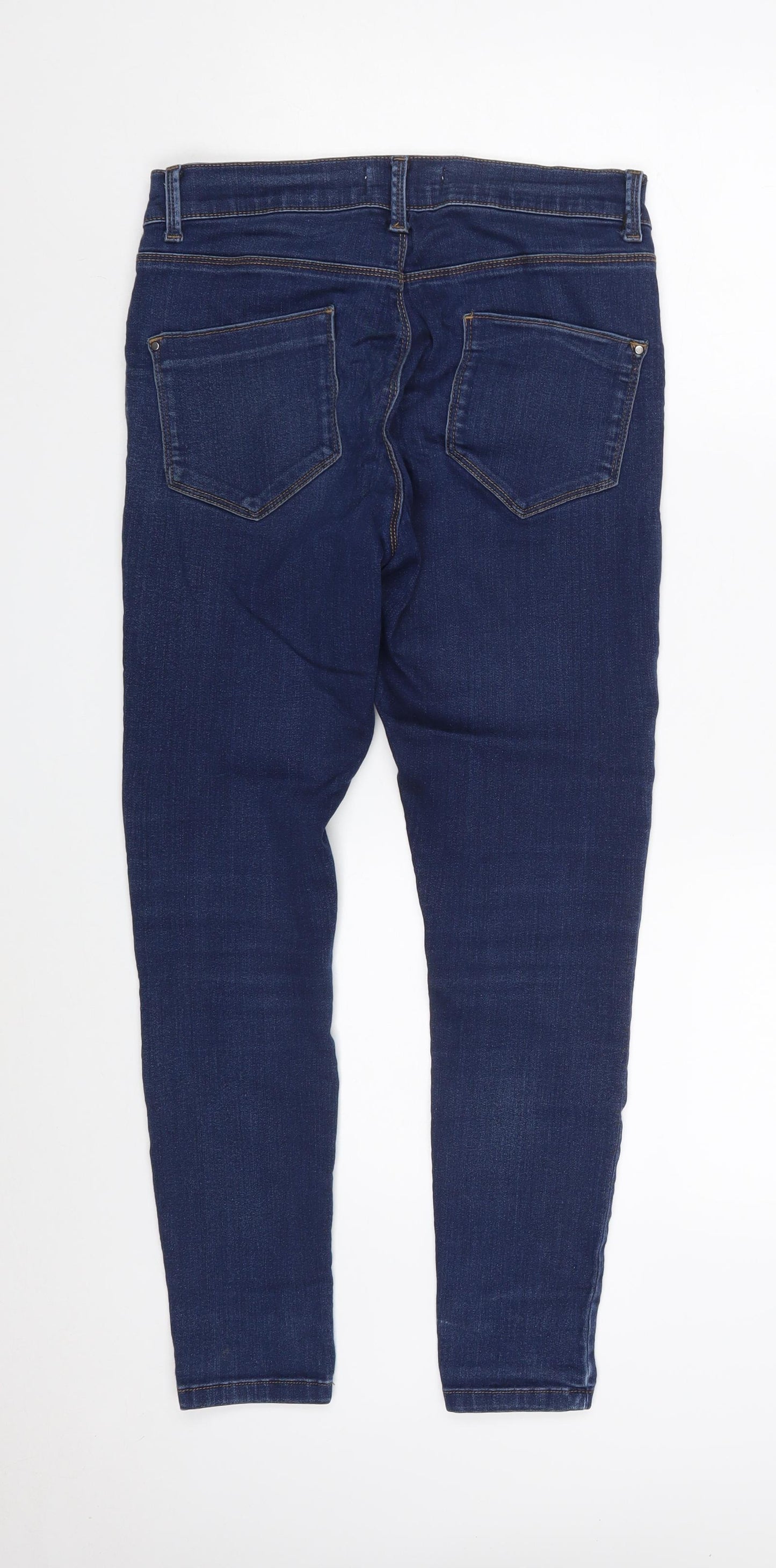 Dorothy Perkins Womens Blue  Cotton Skinny Jeans Size 10 L25 in Slim Zip