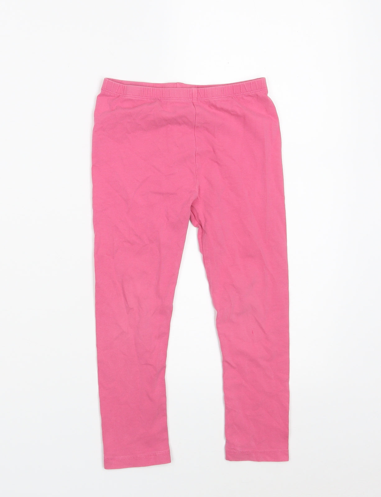 Debenhams Girls Pink  Cotton Jegging Trousers Size 5-6 Years  Slim  - Inside leg 15in